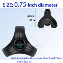 1pc 3/4 Inch Replacement Crutch Tip - Heavy Duty Rubber Self-Standing 3/4/6 Prong Replacement Base For Walking Canes, Crutches, Folding Canes - 3/4/6 Prong Rubber Cane Feet (Black),Belt - Black - View 11