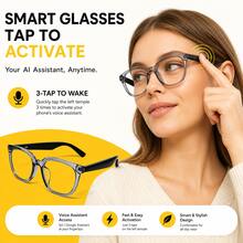 SENBONO New AI Translation Smart Audio Glasses, Hall Sensor One-Click Activation, Wireless Calls, Music Playback, Hands-Free Phone Calls, Camera Control, Voice Activation, Fashion Smart Glasses, Unisex, Gift For Friends, Birthday Gift - View 6