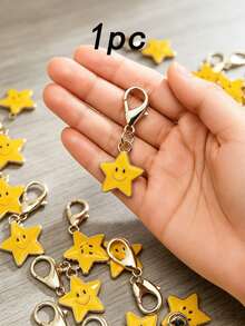 24/12/6pcs Lobster Clasp Smile Star Pendant Key Ring, Multi-Purpose Cute Star Bag Accessory, Small Enamel Star Charm For Backpack Handbag Purse Keys, Lovely Daily Matching Decor Gift - Multiple Styles - View 11