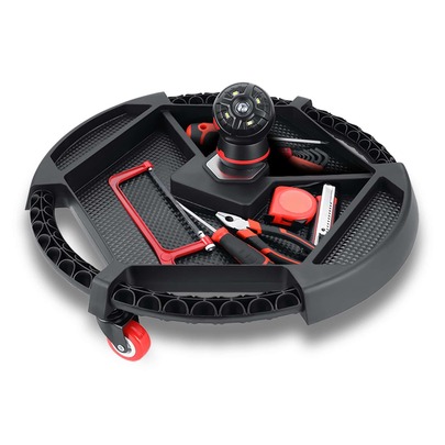 Carro de herramientas móvil universal para automoción: equipado con 3 ruedas giratorias de 2" de rodamiento suave, soporta hasta 30 lbs, en un elegante diseño negro