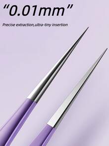 Pinzas de punta ultrafina para eliminar puntos negros, herramienta de belleza para el cuidado de cejas y maquillaje, pinzas para extensiones de pestañas y depilación - Ver 3