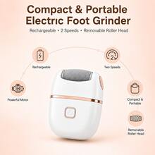 GANLAIX 可充電便攜式電動磨皮機，附可替換滾輪頭的電動去繭器，500mAh USB足部護理工具，5色，簡易手足皮膚護理，男女通用聖誕禮物 - 彩色 - 查看 3