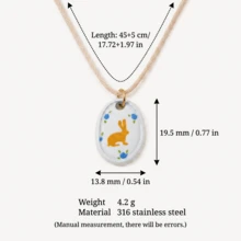 1/2/3/4pcs New Fresh Flower & Rabbit Necklace, Elegant Style, Oil Drip Craft, 18K Gold PVD Plated 316 Stainless Steel Material, Stainless Steel Jewelry. Suitable For Wife And Mother To Wear, Easy To Match With Girls' Daily Outfits, Beach Vacation Parties, Music Festivals, Travel And Sightseeing Occasions, Charming Women's Jewelry, Women's Bracelets And Necklaces, Small Accessories. - Multicolor - View 12