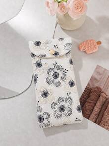 1pc Embroidered Floral Pattern Glasses Case, Fashion Glasses Storage Bag, Convenient For Daily Carrying, Scratch Resistant Glasses Storage Bag, Glasses Accessories Fashion Glasses, Reading Glasses, Myopia Glasses Storage Bag, Multifunctional Storage Bag - Multicolor - View 6
