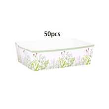10pcs/20pcs/30pcs/50pcs Green Wildflower Paper Snack Trays 1.7x3.5x5.3 Inch Plant Print Food Boats, Suitable For Chips, Fries, Burgers, Nachos, Popcorn, Macaron Color Floral Tabletop Decor Trays, Bridal Shower, Birthday, Garden Tea Party Supplies - Multi-color Green Edge - View 10