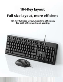Acer Wired Business Silent Keyboard And Mouse Combo, 107-Key Standard Layout, USB Plug And Play, Low-Noise Keys, Comfortable Office Set - View 5