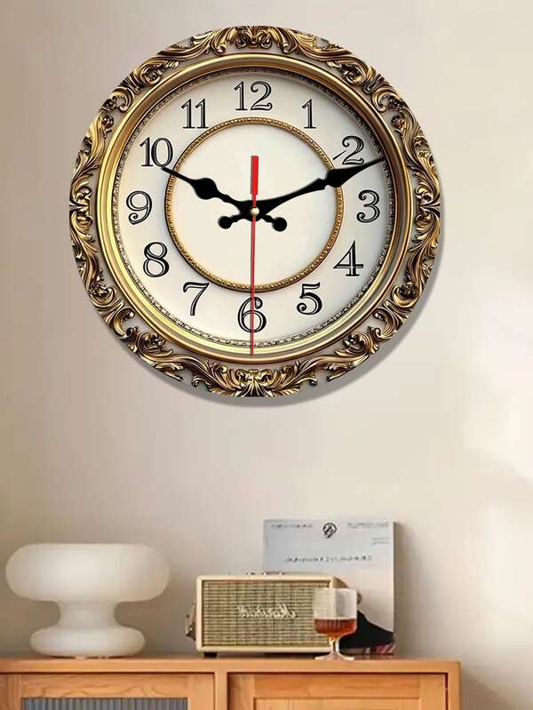 Jam Dinding Bulat Kayu Elegan Bergaya Vintage | Cetakan Datar 2D Non-Listrik, Cocok untuk Dekorasi Rumah Gaya Rumah Pertanian, Dapat Digunakan di Dapur, Kamar Tidur, Kantor, Mudah Dibaca, Tidak Berbunyi Detik, Baterai Tidak Termasuk, Ukuran 25/30cm