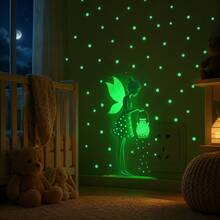 Pegatina de pared de gato negro que brilla en la oscuridad, decoración de interruptor y enchufe, autoadhesiva, impermeable, fácil de rasgar, pegatina fluorescente de gato lindo - Multicolor - Ver 2