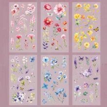 85pcs Floral Pattern Stickers, 85pcs Vintage Botanical Flower Decorative Paper, Including Flower And Butterfly Designs, Suitable For Scrapbooking, Journal Decoration And Collage Projects, Ideal Choice For Craft Enthusiasts And Journaling Lovers - Plant and Flower Stickers - View 9