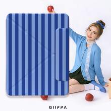 GIIPPA 1個藍白條紋Y型摺疊磁吸平板保護殼，PU皮革外殼配硬質壓克力防彎曲背板，無筆槽，多角度支撐，自動休眠/喚醒，適合辦公與日常使用，相容於iPad Mini 6/7、Air 2/3/4/5/11/13" (M2/M3 2024-2025)、5/6/7/8/9/10/11代、Pro 10.5/11/12.9" (2017-2025)，Summer Obal Na 保護殼，11 A16 保護殼 - 彩色 - 查看 8
