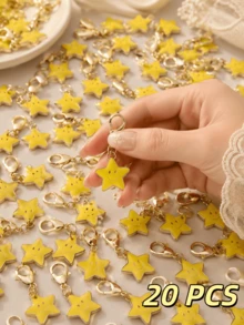 1/10/20/30pcs Smiling Face Star Shaped Keychains, Bulk Party Favors Mini Pendants, Birthday Holiday Event Universal Small Gifts, Creative Decorative Charms, Suitable For Colleagues Friends Back To School Celebration - Multicolor - View 11