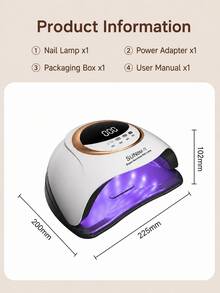 LEVIATECH High Power UV LED Nail Lamp - 45 LED Beads, 4 Timer Modes! Auto Sensor, LCD Display. Fast Gel Dryer, Detachable Base, Suitable For Hands And Feet, Perfect For Home And Salon Use - Gold - View 2