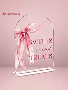 White Acrylic Dessert Bar Sign With Black Letters - Elegant Arch Design, Standing Tabletop Decor, Suitable For Holidays, Parties And Home Use, Holiday Decoration | Fashionable Countertop Sign | Freestanding Sign, Wedding Decor, Party Decor, Tabletop Decor - Multicolor - View 4