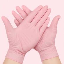 50件/30件/10件一次性丁腈手套，適用於美甲、美容、美髮沙龍，適合美容院、美髮店、美甲店、浴室清潔保護手套 - 粉色 - 查看 13
