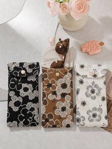 1pc Embroidered Floral Pattern Glasses Case, Fashion Glasses Storage Bag, Convenient For Daily Carrying, Scratch Resistant Glasses Storage Bag, Glasses Accessories Fashion Glasses, Reading Glasses, Myopia Glasses Storage Bag, Multifunctional Storage Bag - Multicolor - View 8