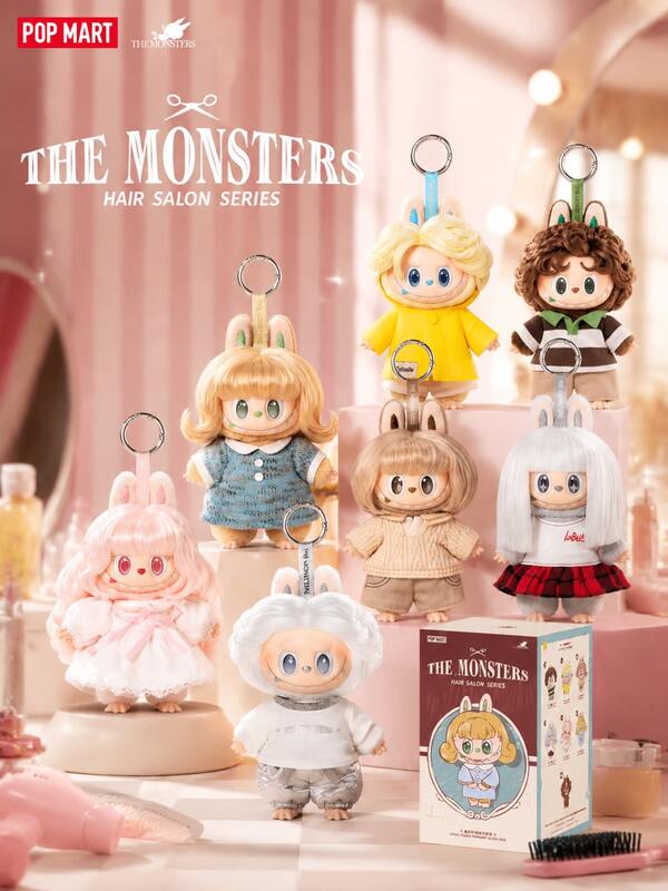 New THE MONSTERS Retro Barbershop Vinyl Plush Pendant Blind Box,Labubu Plush Pendant Blind Box,Plush Toy Blind Box,Cute Labubu Doll New Style Toy,Birthday Christmas Gift,Back To School Gift
