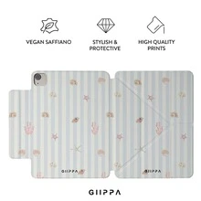 GIIPPA 1pc Shell & Starfish Print Light Striped Y-Fold Magnetic Clasp Tablet Protective Case, PU Leather Shell With Hard Acrylic Anti-Bend Backplate, No Pen Slot, Multi-Angle Support, Auto Sleep/Wake, Shockproof Protective Cover With Soft Microfiber Lining, Minimalist Summer Aesthetic Lightweight Design, Suitable For School, Office And Daily Use, Summer, Case, 11 A16 Case, Cover - Multicolor - View 4