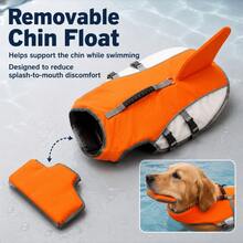 1pc Dog Life Jacket/Swimming Dog Vest/Rescue Handle/Tear-Resistant Material |/Adjustable Belly/Suitable For Beach Play/Boating Use/Excellent Buoyancy/Fits Medium And Large Dogs - Orange - View 6