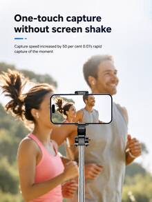 Trípode selfie extensible todo en uno con control remoto Bluetooth, rotación de 360° + cambio de pantalla horizontal/vertical, plegable y ligero, adecuado para viajes, transmisión en vivo, fotos grupales, opcional con luz de relleno o sin luz de relleno - Unitalla - Ver 6