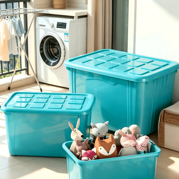 4L, 25L, 60L, 75L Large Capacity Sealed Plastic Storage Boxes, Constructed With Thickened Shatterproof Plastic, Airtight Design For Dust And Moisture Resistance, Ideal For Home Storage Of Seasonal Garments, Quilts, Toys, Tools And Idle Sundries