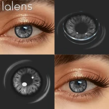 Lalens Twinkle Black LAVA 1 Pair Makeup Contact Lenses Large Circle Yearly Wear DIA 14.50MM BC 8.6MM Enlarging Bright Eye Effect Natural Blending Tone Suitable For Light And Dark Pupils Arab Muslim Women Halal Friendly Aesthetic Daily Makeup - Twinkle Black - View 13