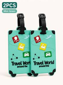 3D Silicone Luggage Tag Card, Waterproof Travel Identification Bag Tag For Backpackers, Suitable For Airport Checked Luggage, Boarding, Vacation, Cruise, Identity Information Card, Can Hold Address Information Slip, Airplane Travel Accessory - Multicolor - View 20
