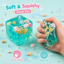 Multiple Ocean-Themed Transparent Fun Blocks Educational Toys For Kids, Shell And Star Elements Cognitive Enlightenment, Suitable For Parent-Child Interaction And Classroom Activities - Multicolor - View 2
