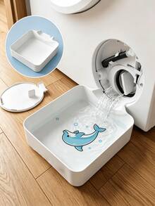 1pc Washing Machine Drain Storage Box - Used For Cleaning Lint Filter, Prevent Laundry Room Leakage Drip Tray - Drainage Storage Tray - View 3