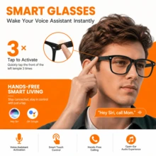 SENBONO New AI Translation Smart Audio Glasses, Hall Sensor One-Click Start, Flexible Frame, More Comfortable Wear, Supports Wireless Calls, Music Playback, Hands-Free Phone, Camera Control, Voice Wake-Up, Unisex Fashion Smart Glasses - View 4