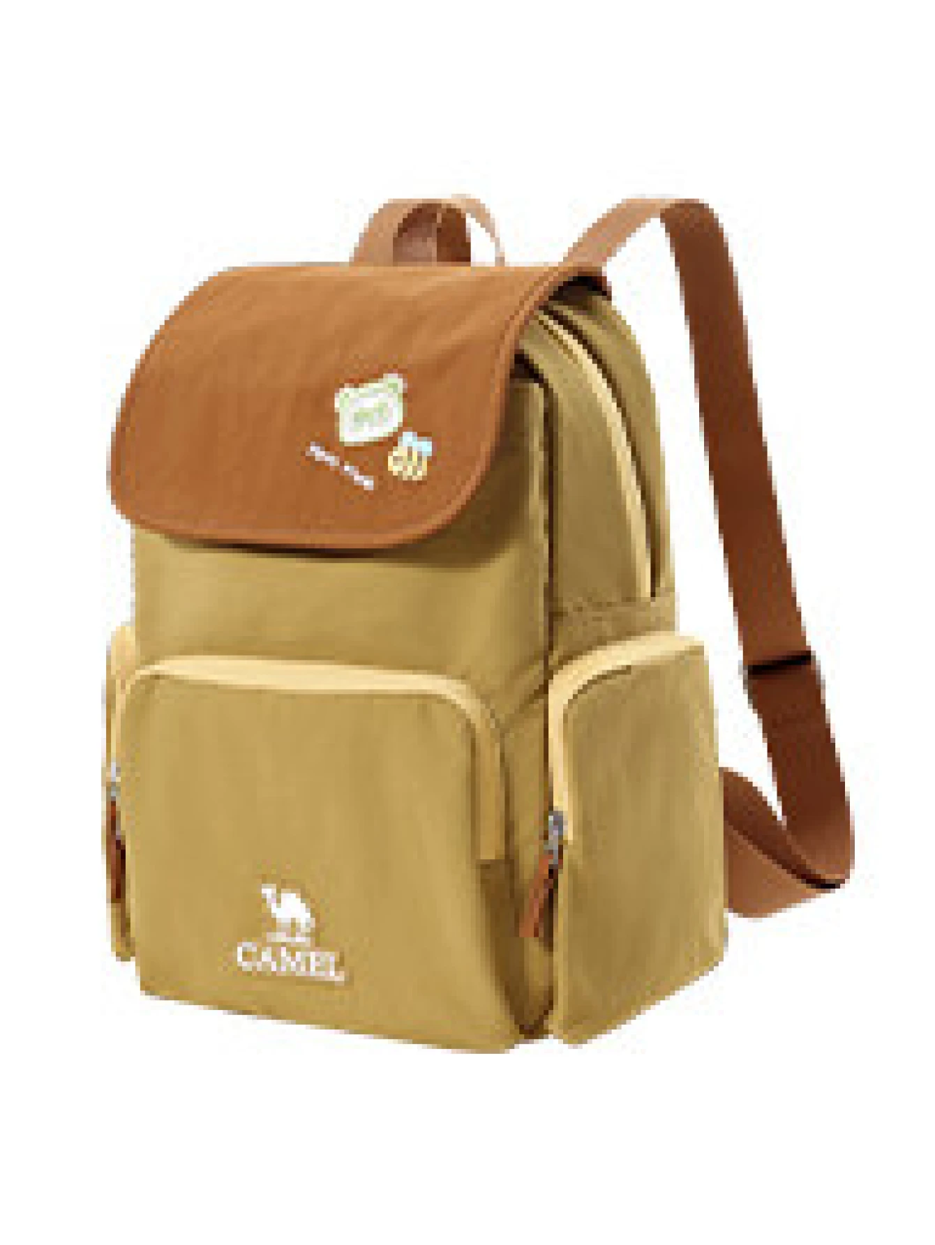 CAMEL CROWN Outdoor Leisure Backpack, Large-Capacity Backpack, Outdoor Hiking Backpack, Travel Backpack, Lightweight Hiking Backpack - Ginger Lemon Yellow - View 1