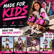 BAT DEICIDE 6PCS Kids Protective Gear CPSIA Certified: Knee Pads Elbow Pads Wrist Guards For Skateboard Cycling Scooter Skating Balance Bike 5-10Y, Back To School - Pink - View 3