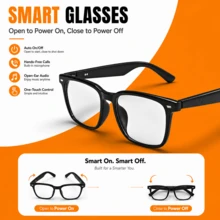 SENBONO New AI Translation Smart Audio Glasses, Hall Sensor One-Click Start, Flexible Frame, More Comfortable Wear, Supports Wireless Calls, Music Playback, Hands-Free Phone, Camera Control, Voice Wake-Up, Unisex Fashion Smart Glasses - View 7