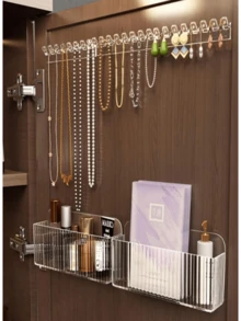 3/6/9 Wall Mounted Transparent Acrylic Jewelry Storage Hooks - Hanging Jewelry Storage Device, Minimalist Decoration, Essential For Small Space Living - Multicolor - View 8