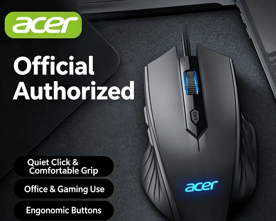 Acer Wired USB Gaming And Office Mouse, Ergonomic, Compatible With Laptops And Desktops - View 1