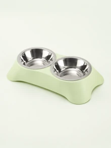 1pc 2-In-1 Pet Double Bowl Set, With 2 Detachable Stainless Steel Food And Water Bowls, Wide PP Base, Easy To Clean Feeding Station, Suitable For Cats, Dogs, Puppies And Small Dogs For Indoor And Outdoor Daily Use. 2pcs-Trapezoidal Bowl + Stainless Steel Bowl/1set - One Size Fits All - View 17