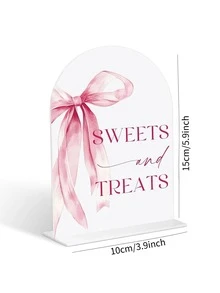 White Acrylic Dessert Bar Sign With Black Letters - Elegant Arch Design, Standing Tabletop Decor, Suitable For Holidays, Parties And Home Use, Holiday Decoration | Fashionable Countertop Sign | Freestanding Sign, Wedding Decor, Party Decor, Tabletop Decor - Multicolor - View 5
