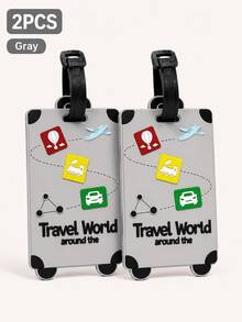 3D Silicone Luggage Tag Card, Waterproof Travel Identification Bag Tag For Backpackers, Suitable For Airport Checked Luggage, Boarding, Vacation, Cruise, Identity Information Card, Can Hold Address Information Slip, Airplane Travel Accessory - Multicolor - View 24