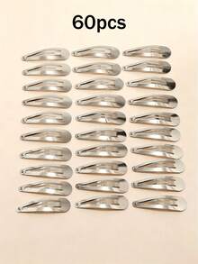 30pcs Minimalist Snap Hair Clips, Women Casual Claw Hair Accessories, Cute Hair Clips, Suitable For School Daily Wear - Silver - View 3