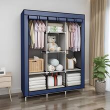 Foldable Wardrobe Closet For Organizing Clothes With Zipper - 125x45x165 藍色 - 查看 1