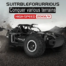 1/16 Scale RC Monster Truck, Max Speed 20km/H, Multi-Terrain Applicable, With LED Lights And Rechargeable Battery, Suitable For Children 3 Years And Above As Christmas Gift, Birthday Gift - Multicolor - View 7