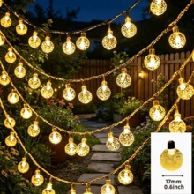 1pc 10/20/40/80LED Crystal Ball String Lights -- Battery Powered Hanging String Lights, Ball Diameter 1.7cm/0.66in, Perfect For Holiday Celebrations, Weddings, Outdoor Camping, Camping Parties, Garden, Yard, Gardening Decoration, Essential Outdoor Decor - Multiple Styles - View 15