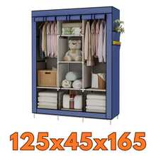 Foldable Wardrobe Closet For Organizing Clothes With Zipper - 125x45x165 藍色 - 查看 2