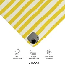 GIIPPA 1個黃白條紋Y型摺疊磁吸平板保護殼，PU皮革外層搭配硬質壓克力防彎曲背板，無筆槽，多角度支撐，自動休眠/喚醒，適合辦公與日常使用，相容於iPad Mini 6/7、Air 2/3/4/5/11/13" (M2/M3 2024-2025)、5/6/7/8/9/10/11代、Pro 10.5/11/12.9" (2017-2025)，Summer Obal Na，11 A16保護殼，保護套 - 多色7 - 查看 4