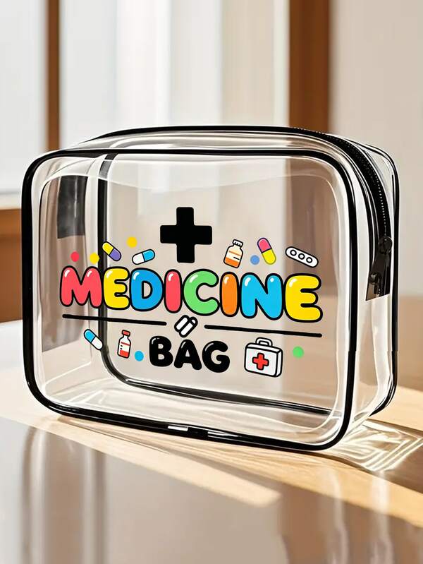 New Transparent Medical Storage Bag, Transparent Toiletry Bag, Medical Bag, Travel Essential, Portable Transparent Zipper Toiletry Bag, Beach Transparent PVC Toiletry Bag, Waterproof Storage Bag, Transparent Storage Bag, Data Cable And USB Interface Storage Bag, Airport Aviation Standard PVC Cosmetic Bag, Can Store Medicine, Medical Supplies And More
