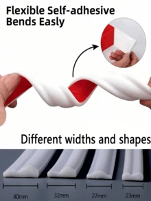 White Flexible Self-Adhesive Wall Decorative Strip, Waterproof PVC Self-Adhesive Trim, Suitable For Doors, Tiles, Cabinets, Mirrors And DIY Home Decor Projects, Cabinet Detail Decorative Edge Strip - Multi-color - View 8