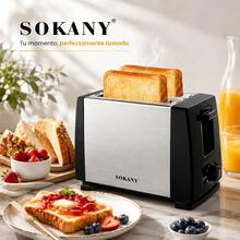 Tostadora Eléctrica Sokany SK-016S 2 Rebanadas Acero Inoxidable 700W 6 Niveles De Tostado Ranuras Anchas Compacta Para Pan Desayuno Sandwich Toaster Hogar Cocina Moderna Premium - Tipo de Enchufe A Japonés (100V) - Ver 3