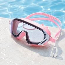 High Definition Anti-Fog Adult Swimming Goggles, Wide Field Of View Professional Training Swim Glasses For Men And Women, Adjustable Silicone Strap Comfortable Fit Swimming Gear - Black - View 3