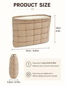 Solid Color Large Capacity Men's & Women's Toiletry Bag, Quilted Convenient Travel Toiletry Bag, For Bedroom, Bathroom Use, Daily Essentials Storage Small Gift - Multicolor - View 4