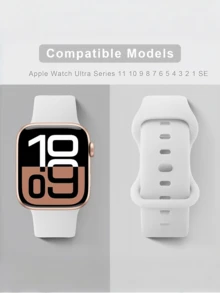 3件組中性時尚蘋果矽膠錶帶，相容 38/40/41/42/44/45/49mm Ultra/SE/8/7/6/5/4/3/2/1 - 彩色 - 查看 3