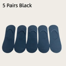 1/3/5 Pairs Men's Plus Size Low-Cut Invisible Socks, Short Boat Socks For Sports Or Casual Wear, Summer Casual Boat Socks (10/15) - Multicolor - View 9
